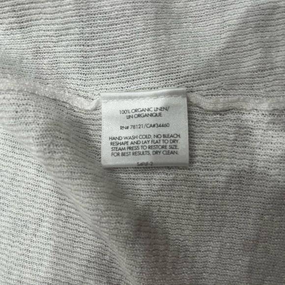 [M]Eileen Fisher White Organic Linen Women's Open Cardigan - Picture 7 of 9